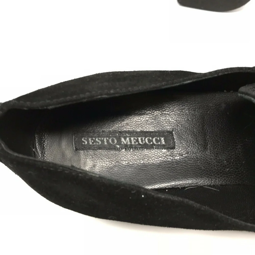 Sesto Meucci Black Suede Stud Platform Shoes 9